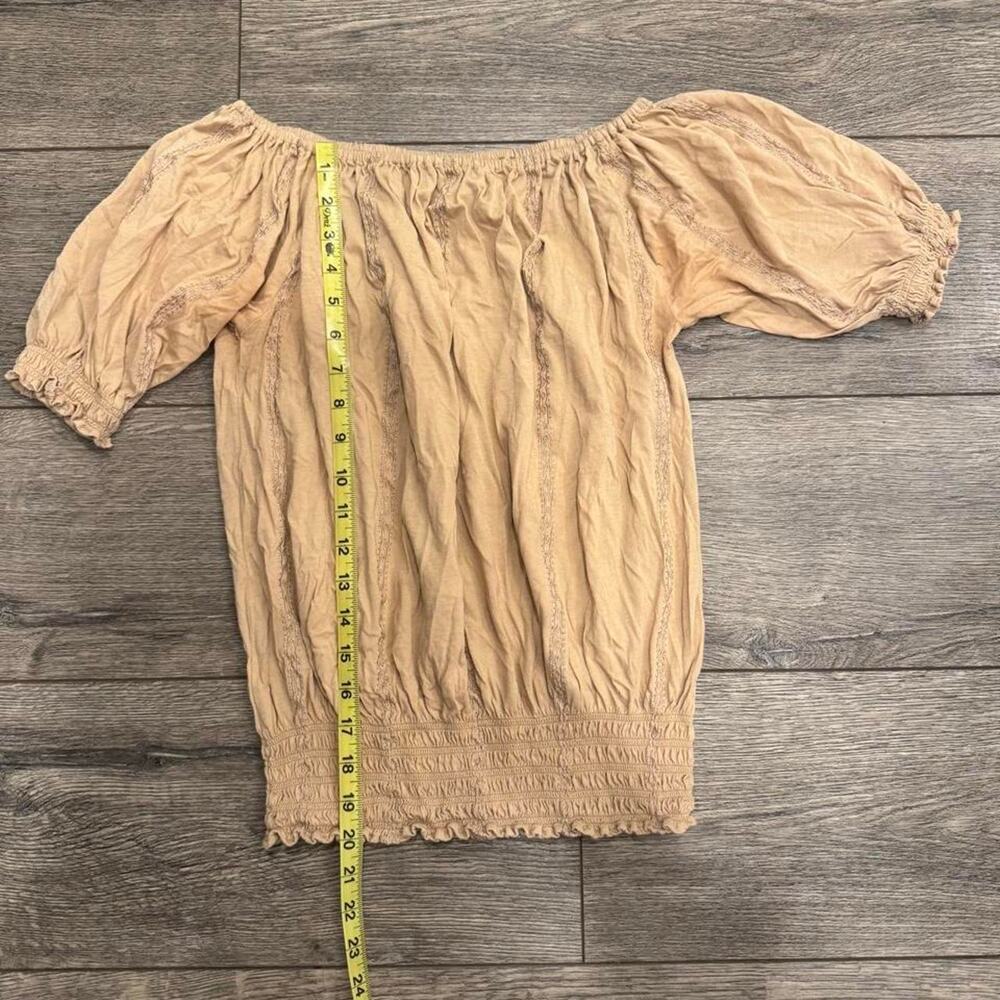 Ralph Lauren tan off the shoulder blouse XS